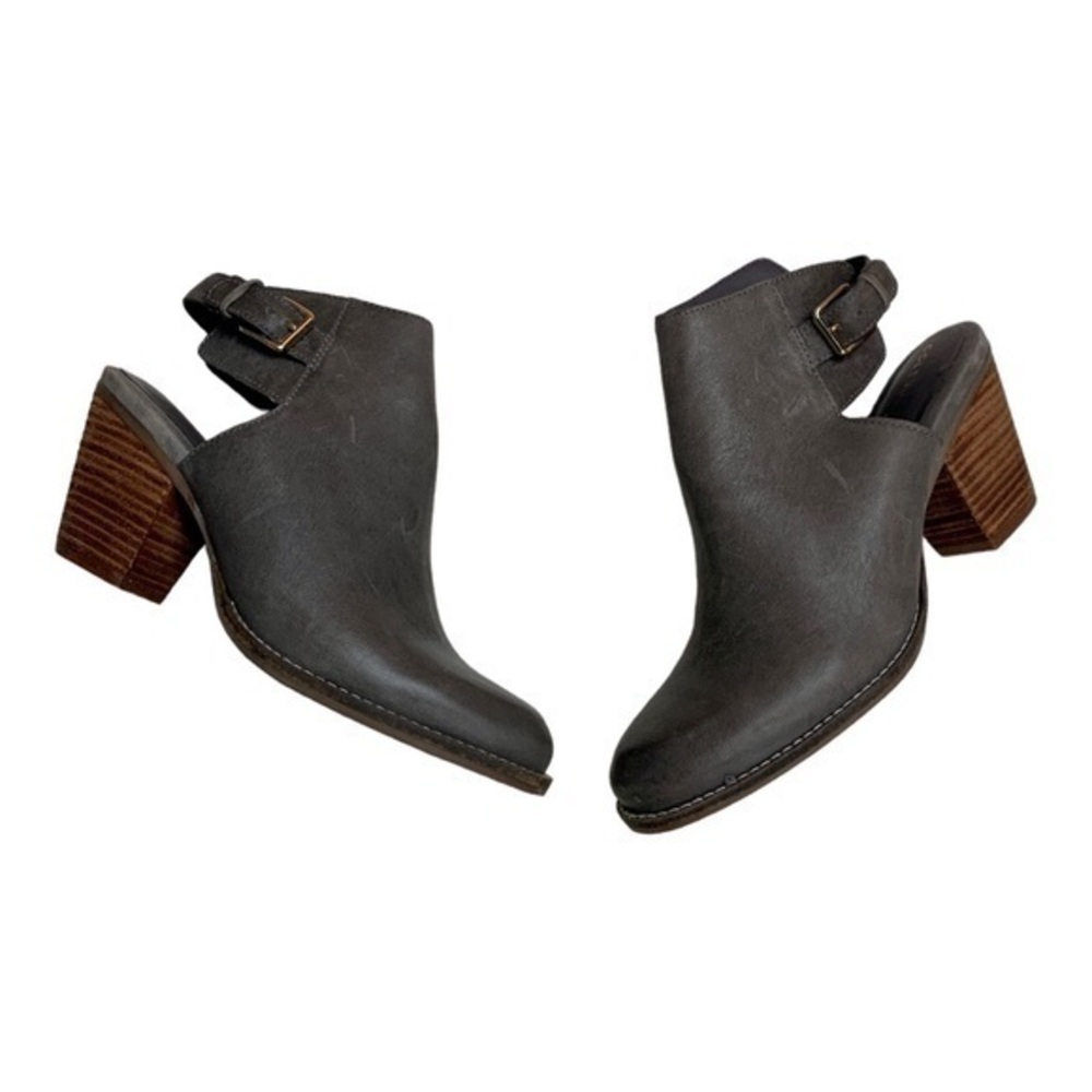 Cole Haan Pippa Leather Slingback Block Heel Booties Stormcloud Size 10B